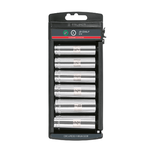 Juego 6 Dados Largos Cuadro 1/2" Std 14174 Truper